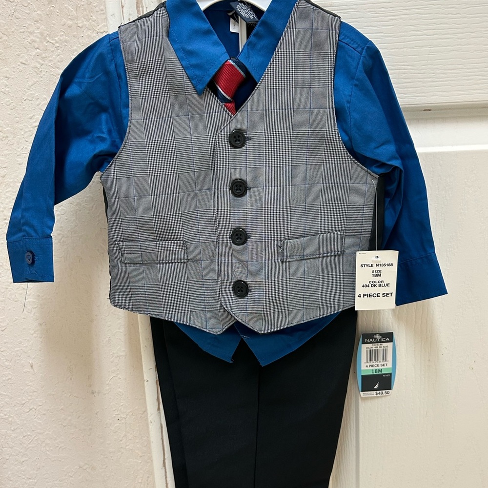 ⭐️ Nautica Blue and Gray Boys' Suit Set